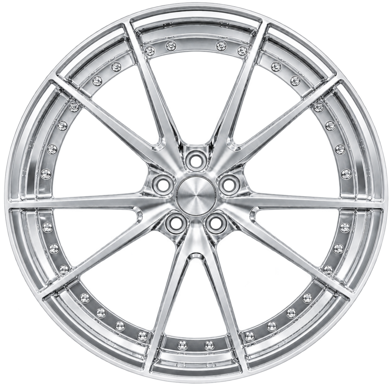 IF-DS10 forged wheel shown in a polished preview finish