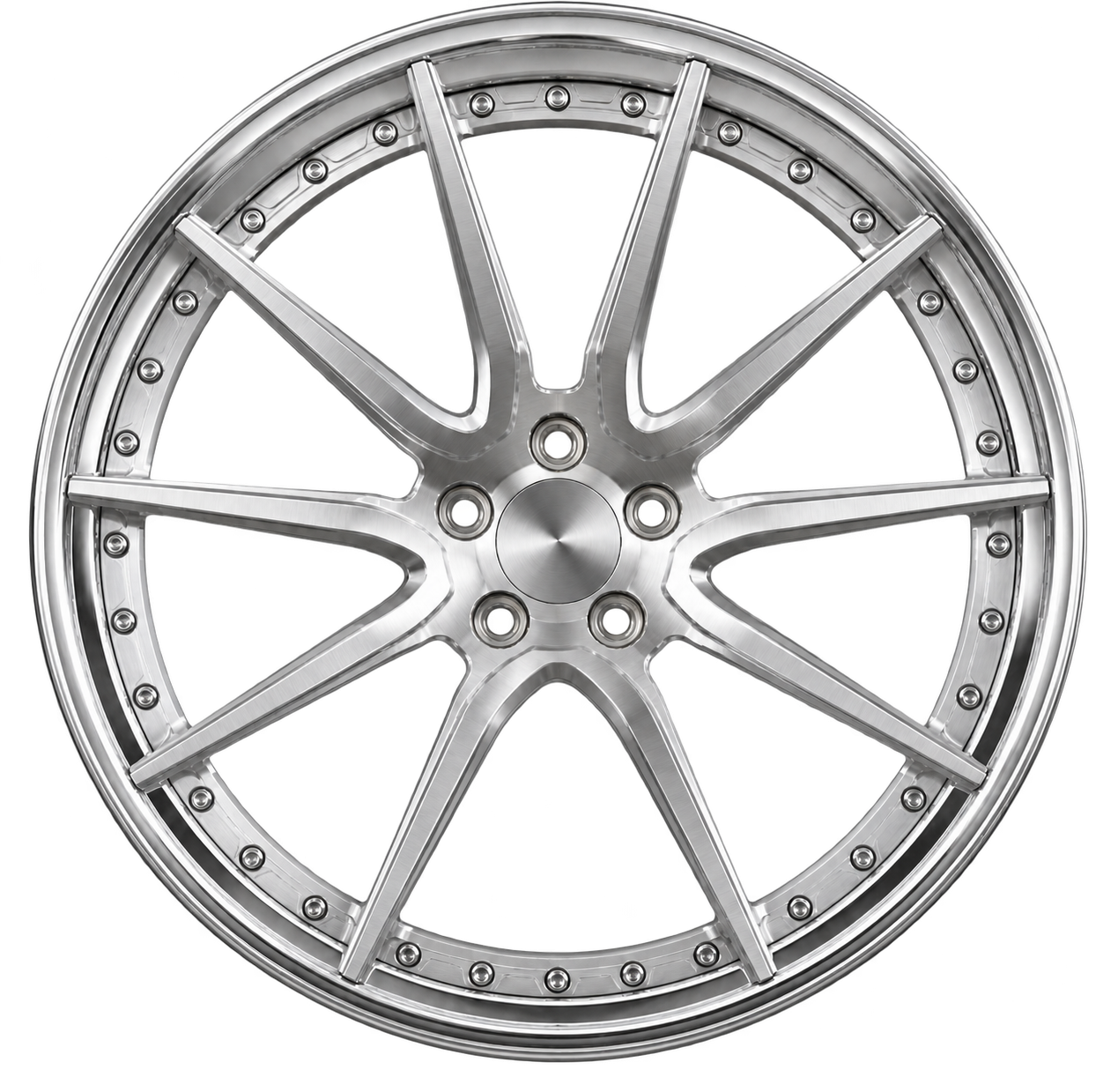 IF-RS10 forged wheel shown in a polished preview finish